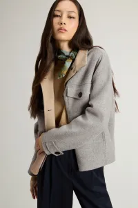 Bunda Woolrich Double Wool Jacket Light Grey Melange