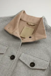 Bunda Woolrich Double Wool Jacket Light Grey Melange