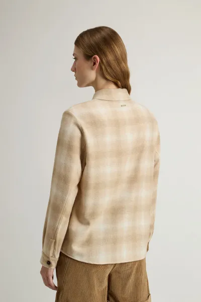 Košeľa Woolrich Light Soft Wool Shirt Hombre Beige