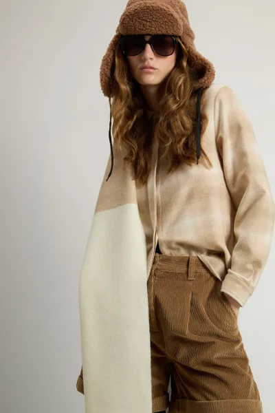 Košeľa Woolrich Light Soft Wool Shirt Hombre Beige