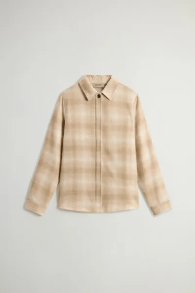 Košeľa Woolrich Light Soft Wool Shirt Hombre Beige