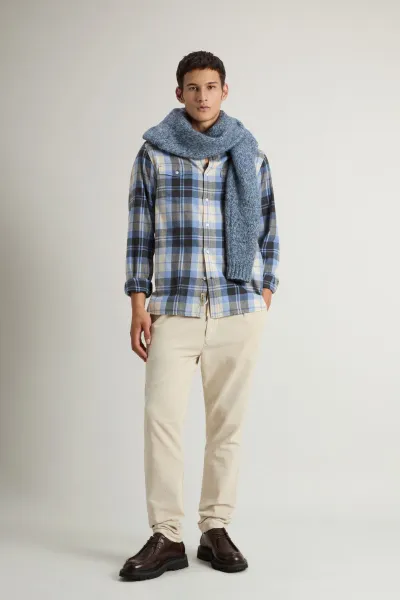 Košeľa Woolrich Flannel Duncan Shirt Marine Black Watch