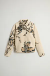 Košeľa Woolrich Jacquard Wool Overshirt Cream Foliage