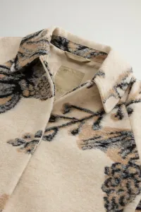 Košeľa Woolrich Jacquard Wool Overshirt Cream Foliage