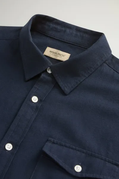 Košeľa Woolrich Flannel Duncan Shirt Melton Blue