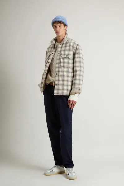 Bunda Woolrich Wool Check Alaskan Shirt Jacket Oatmeal Check