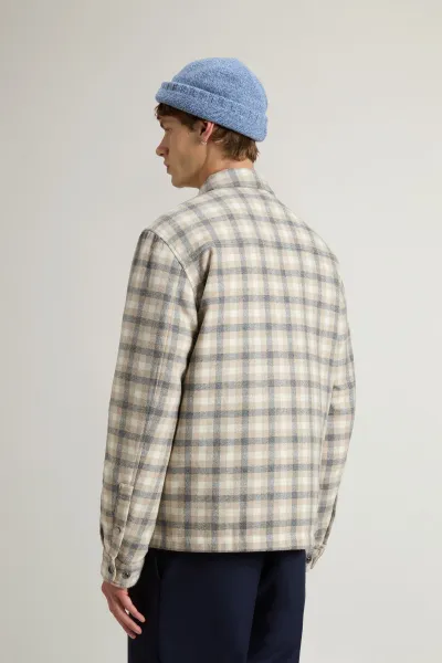 Bunda Woolrich Wool Check Alaskan Shirt Jacket Oatmeal Check