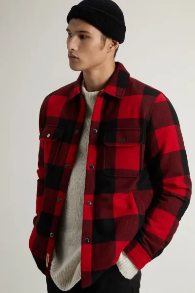 Bunda Woolrich Wool Check Alaskan Shirt Jacket Red Buffalo