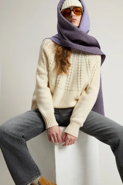 Rolák Woolrich Fairisle Turtleneck Milky Cream
