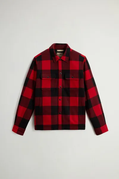 Bunda Woolrich Wool Check Alaskan Shirt Jacket Red Buffalo