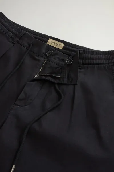 Nohavice Woolrich Cotton Twill Milton Pant Black