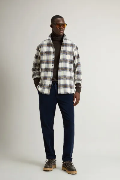 Košeľa Woolrich Check Flannel Warren Shirt Cream Check