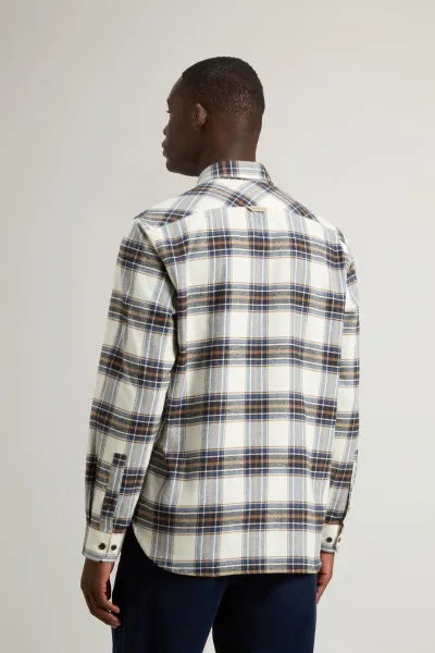 Košeľa Woolrich Check Flannel Warren Shirt Cream Check