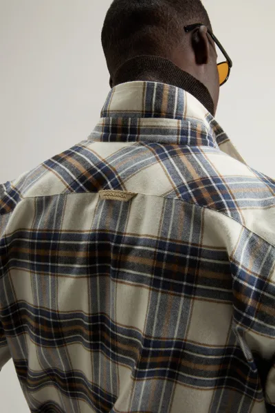 Košeľa Woolrich Check Flannel Warren Shirt Cream Check