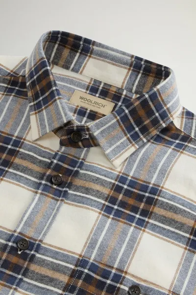 Košeľa Woolrich Check Flannel Warren Shirt Cream Check