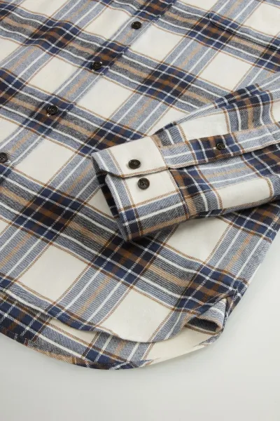 Košeľa Woolrich Check Flannel Warren Shirt Cream Check