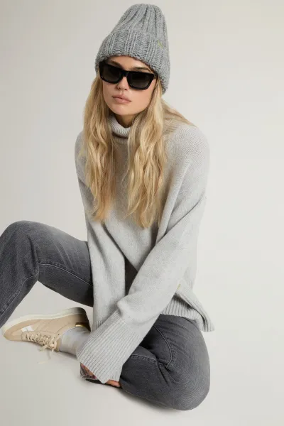 Rolák Woolrich Supergeelong Turtleneck Light Grey Melange