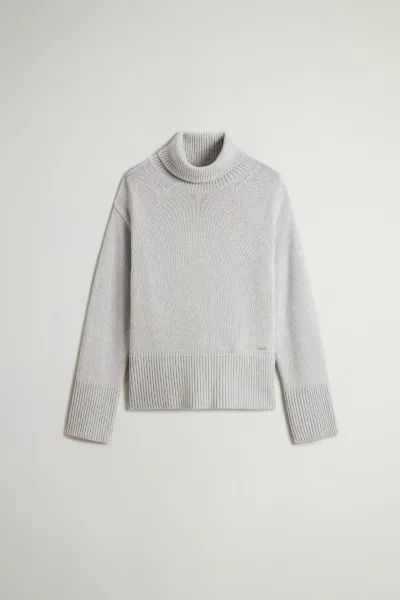 Rolák Woolrich Supergeelong Turtleneck Light Grey Melange