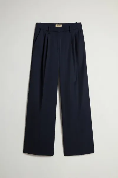 Nohavice Woolrich Light Wool Pant Melton Blue