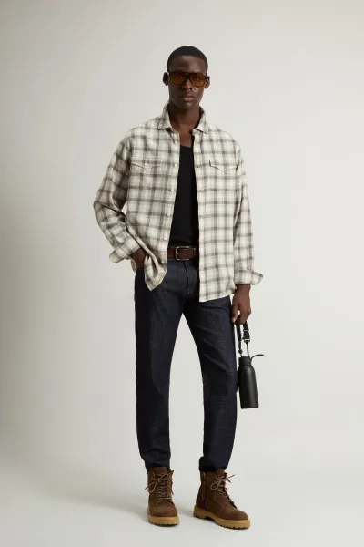 Košeľa Woolrich Flannel Duncan Shirt Oatmeal Check