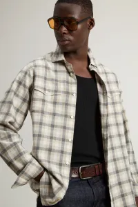 Košeľa Woolrich Flannel Duncan Shirt Oatmeal Check