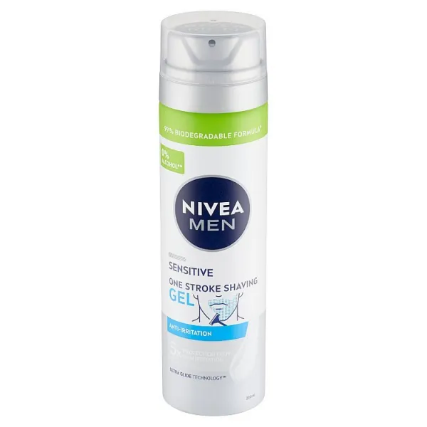 Nivea Men Sensitive One Stroke gél na holenie 200 ml