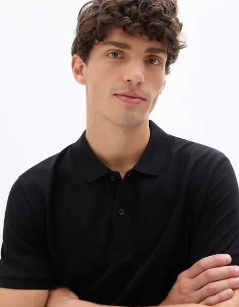 Čierna pánska polokošeľa Celio Teone