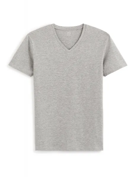 Šedé pánske basic tričko Celio Neuniv