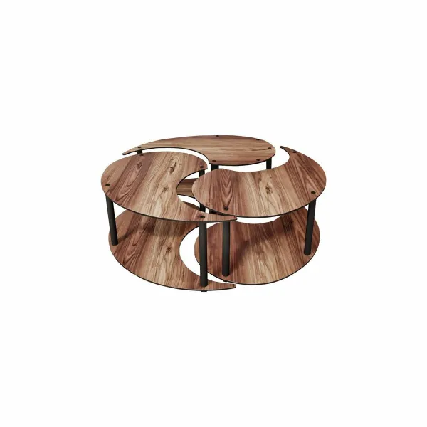 Súprava konferenčných stolíkov Yin Yang 3 70 - Walnut