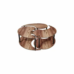 Súprava konferenčných stolíkov Yin Yang 3 70 - Walnut