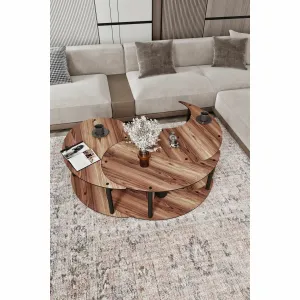 Súprava konferenčných stolíkov Yin Yang 3 70 - Walnut