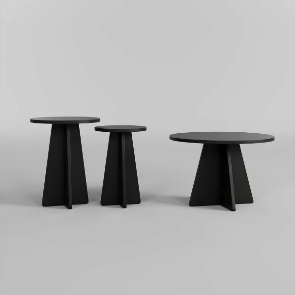 Kalune Design Sada 2 ks odkládacích stolků Mushroom 2 černá