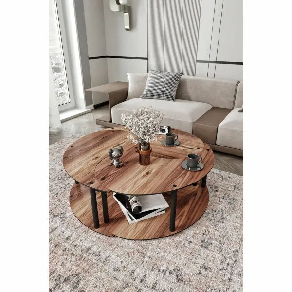 Súprava konferenčných stolíkov Yin Yang 3 70 - Walnut