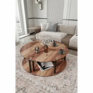 Súprava konferenčných stolíkov Yin Yang 3 70 - Walnut