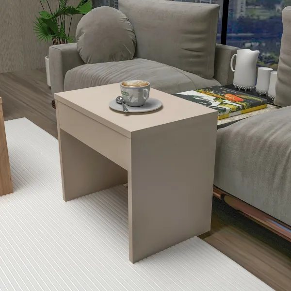 Súprava konferenčných stolíkov Sartos - Atlantic Pine, Beige