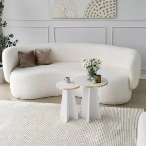 Kalune Design Sada odkládacích stolků Mushroom 2 bílá/zlatá