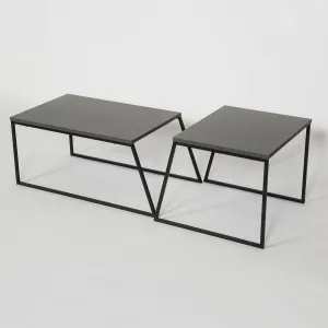 Súprava konferenčných stolíkov Orta Black aAnthracite, 2 ks