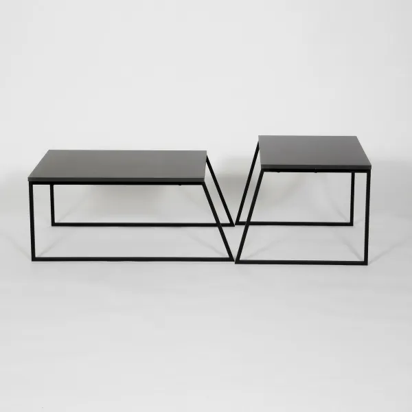Súprava konferenčných stolíkov Orta Black aAnthracite, 2 ks