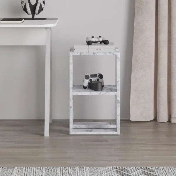 Nočný stolík Houseland Lonie mramor Carrara