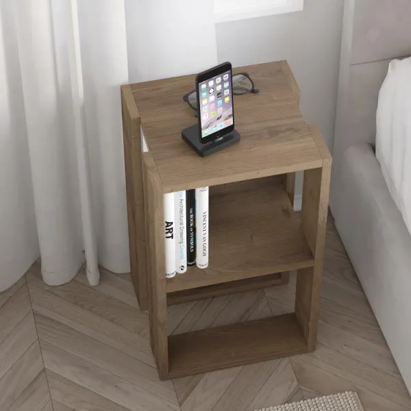 Nočný stolík Houseland Lonie dub tmavý