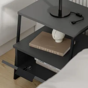 Nočný stolík Houseland Pal antracitovo šedý