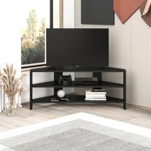Rohový TV stolík Houseland Thales vintage čierny