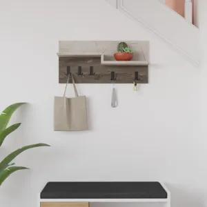 Vešiak Houseland HARMON Lagina - sivý kameň/tmavá káva
