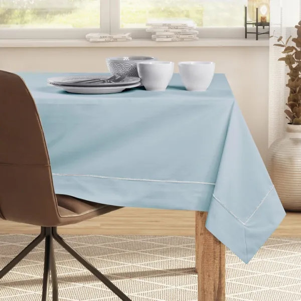 Obrus so záložkou DecoKing PURE modrý, veľkosť 160x200