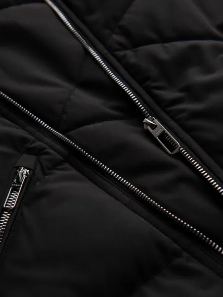 Pánska bunda s kapucňou OMBRE Jacket OM-JAHP-0252 V-1 black