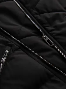 Pánska bunda s kapucňou OMBRE Jacket OM-JAHP-0252 V-1 black