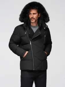 Pánska bunda s kapucňou OMBRE Jacket OM-JAHP-0252 V-1 black