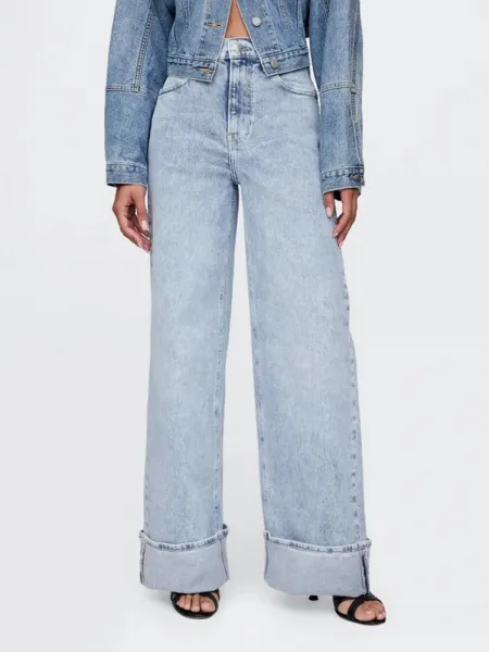 GAP Džíny pro ženy  Stride Cuffed Wide 740118-00 Veľkosť: 30LONG - predĺžená dĺžka
