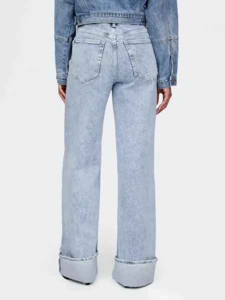 GAP Džíny pro ženy  Stride Cuffed Wide 740118-00 Veľkosť: 30LONG - predĺžená dĺžka