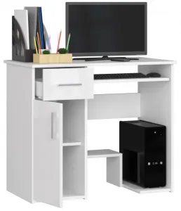 Ak furniture Volně stojící psací stůl Jay 90 cm bílý lesk